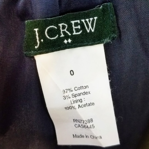 J. Crew Cotton Sleeveless Navy Blue Dress Sz:0 - Picture 7 of 7